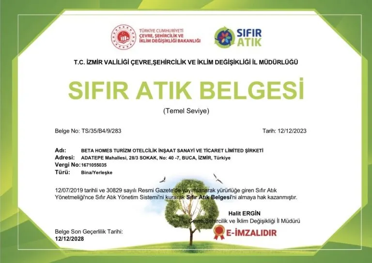 Sıfır Atık Belgesi — Temel Seviye — T.C. Çevre, Şehircilik ve İklim Değişikliği Bakanlığı